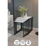 Bofigo 3’lü Metal Zigon Sehpa Zigon Sehpa Orta Sehpa Yan Sehpa Beyaz