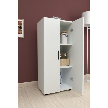 Bofigo 3 Raflı 2 Kapaklı Çok Amaçlı Mutfak Dolabı Banyo Dolabı Çok Amaçlı Dolap