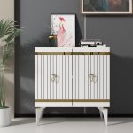 75 cm Yumy Konsol-Çok Amaçlı Dolap Beyaz-Altın