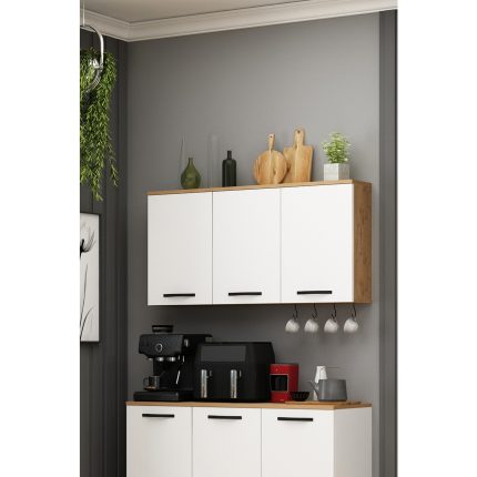 AVM Park Smart Üst Modül Çok Amaçlı Dolap Erzak Dolabı Airfry Dolabı Kahve Köşesi Sepet Beyaz