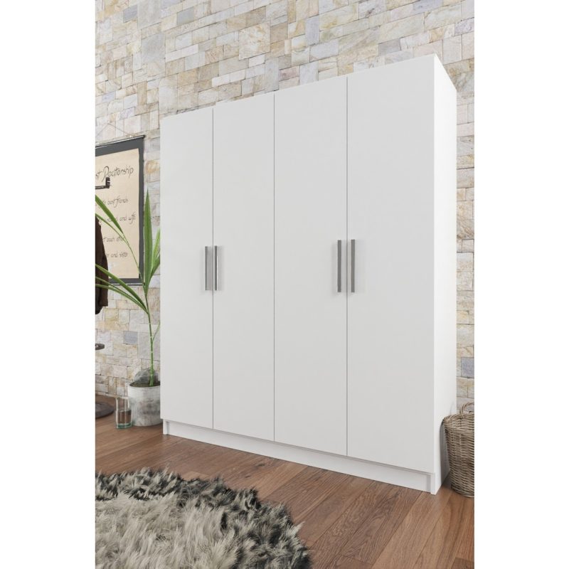 Aeka AE-1059 Milano  4 Kapaklı Gardırop 11 Raflı 2 Askılıklı