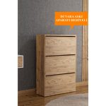 Aeka AE-1078 Vizyon Ayakkabılık Duvara Monte Edilebilir,  Düşer Kapak, 3 Kapaklı, 6 Raflı, 110 cm -Duvar Askı Aparatı