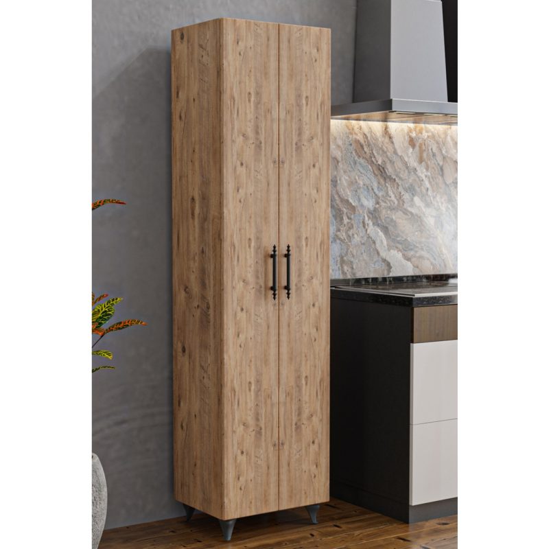 Aeka AE-3085 Selen Çok Amaçlı  Dolap 7 Raflı, 2 Kapaklı Mutfak Dolabı Kiler Dolabı Banyo Dolabı