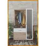 Aeka Kamer Ae-3042 Reina Delüx Portmanto Askılık Vestiyer Ayakkabı Dolabı Çekmeceli Dolap Akçaağaç