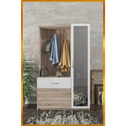Aeka Kamer Ae-3042 Reina Delüx Portmanto Askılık Vestiyer Ayakkabı Dolabı Çekmeceli Dolap Akçaağaç