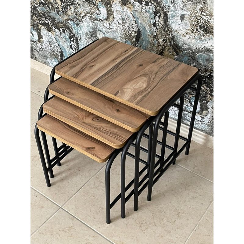 Aslan Store Metal Zigon Sehpa Orta Sehpa Yan Sehpa Metal 4’lü