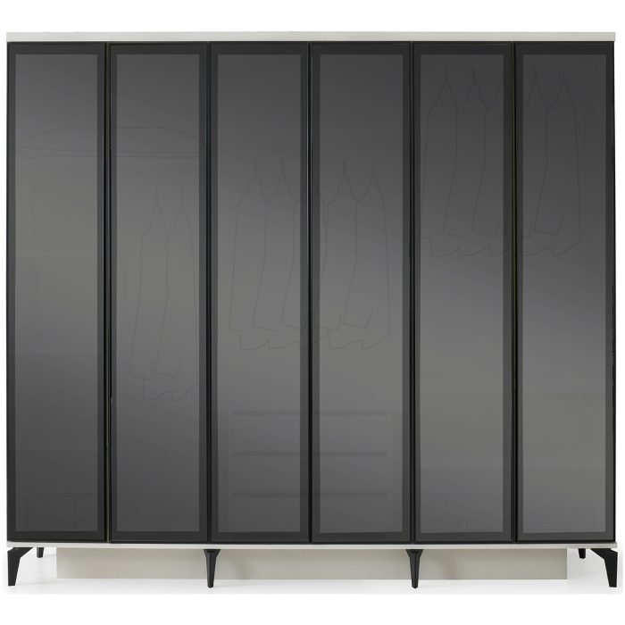 Avm 24 Toronto GARDIROP-MDF-AYTAŞI-240X60X216CM-6 Kapak-Cam Kapak-Ücretsiz Nakliye ve Montaj