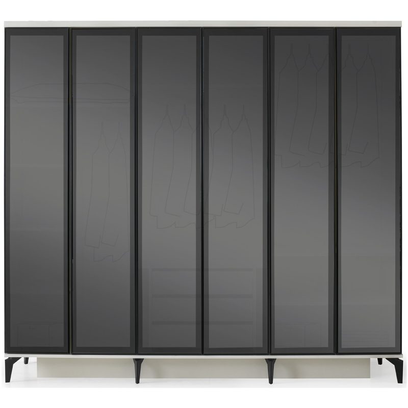 Avm 24 Toronto GARDIROP-MDF-AYTAŞI-240X60X216CM-6 Kapak-Cam Kapak-Ücretsiz Nakliye ve Montaj