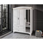 Baby Darling Lisa 135CM 3 Kapaklı Aynalı  Dolap Meşe %100 Mdf