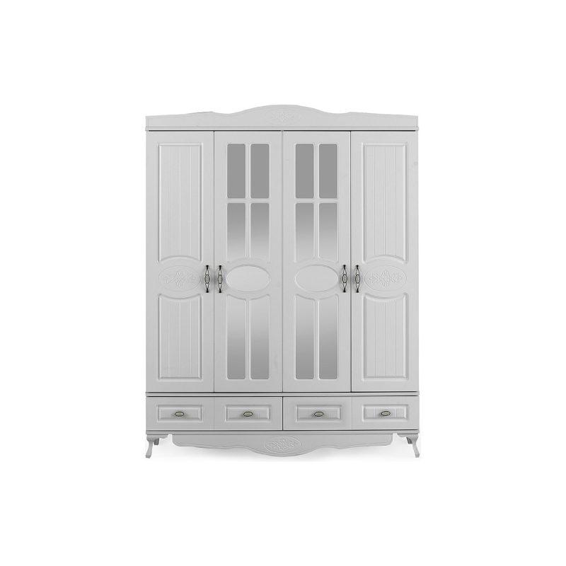 Beenal Country Gardırop, Mebran 4 Kapaklı Çekmeceli Dolap 160CM