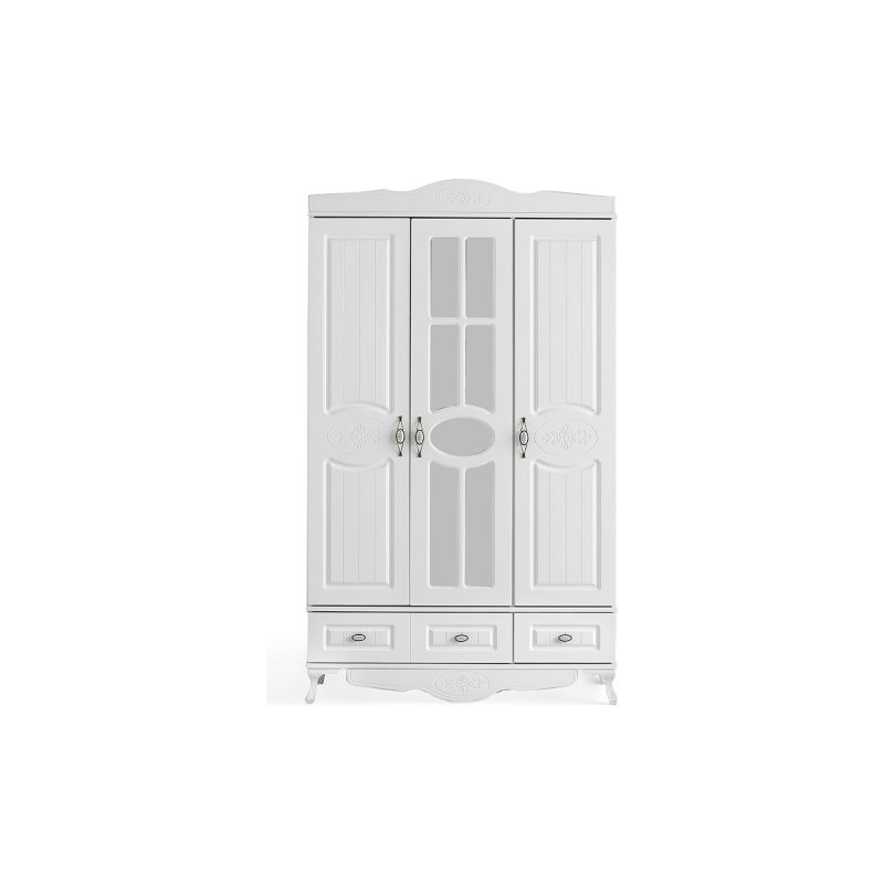 Beenal Country Gardırop, Membran 3 Kapaklı Çekmeceli Dolap 120CM