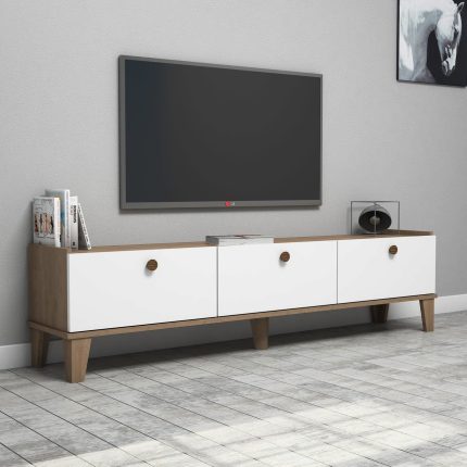 Bimossa E3620 Sümer Ceviz/beyaz Tv Ünitesi Modern Görünüm