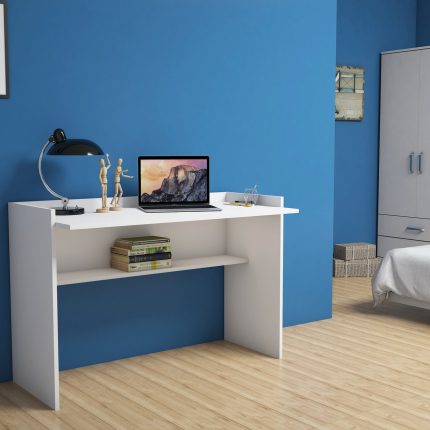 Bimossa Nazende Beyaz Çalışma Masası 118 cm S6040