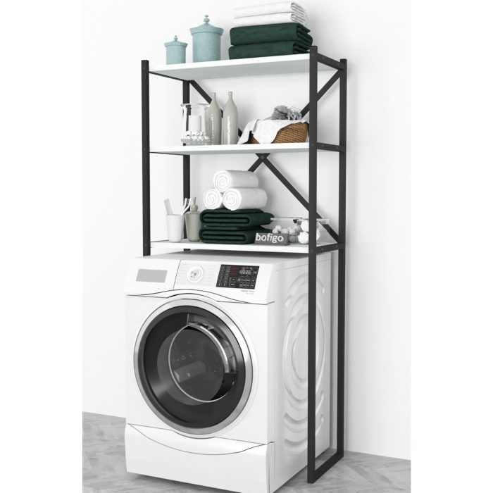 Bofigo 3 Raflı Metal Banyo Düzenleyici Metal Banyo Rafı aşır Makinası Üstü