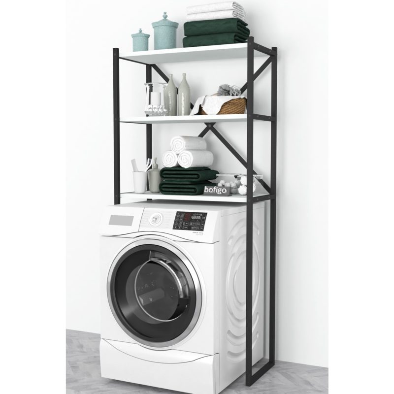 Bofigo 3 Raflı Metal Banyo Düzenleyici Metal Banyo Rafı aşır Makinası Üstü
