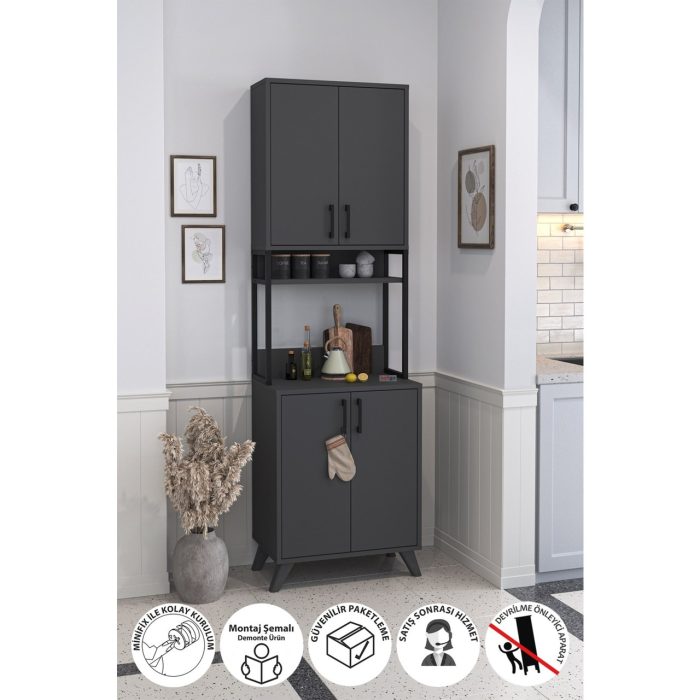 Bofigo 4 Kapaklı Çok Amaçlı Dolap Mutfak Dolabı Erzak Dolabı Kiler Dolabı