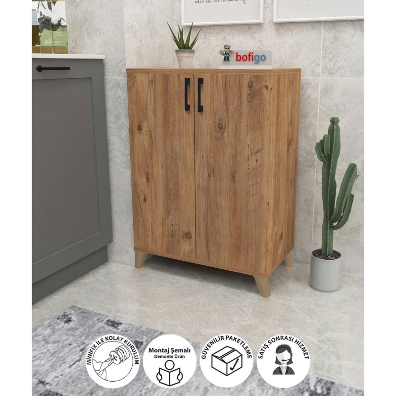Bofigo 4 Raflı Çok Amaçlı Dolap Çok Amaçlı Mutfak Dolabı Banyo Dolabı Ceren