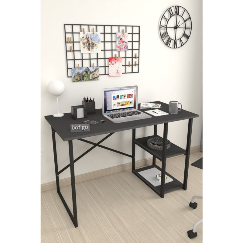 Bofigo 60X120 cm 2 Raflı Çalışma Masası Bilgisayar Masası Ofis Ders Yemek Masası