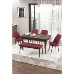 Canisa Concept Zen Serisi Bench’li Mdf Açılabilir 80 x 132 cm 1.sınıf Mutfak Masası Takımı – Barok Ahşap Desen