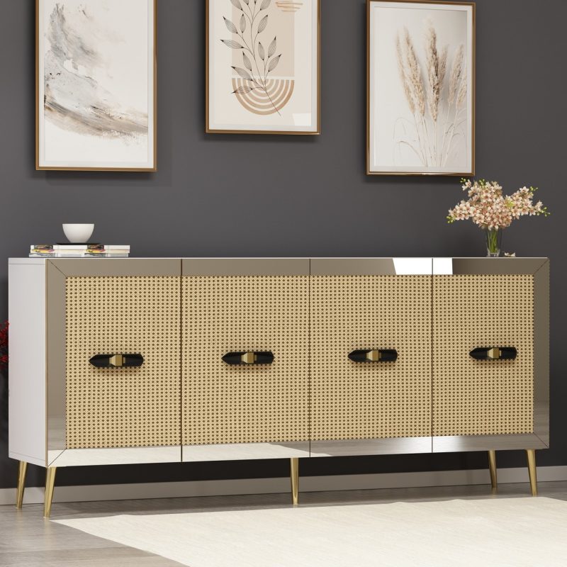 Cantek Dizayn Darkct (KB150) Konsol Beyaz-Hazeran-Gümüş