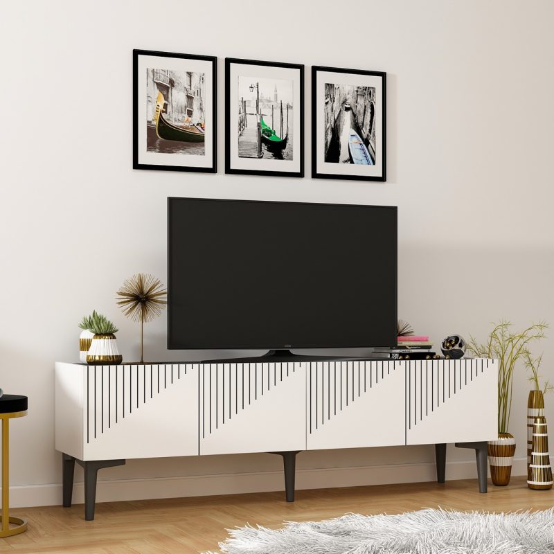 Cantek Dizayn Draw Tv Ünitesi Beyaz-Royalmermer