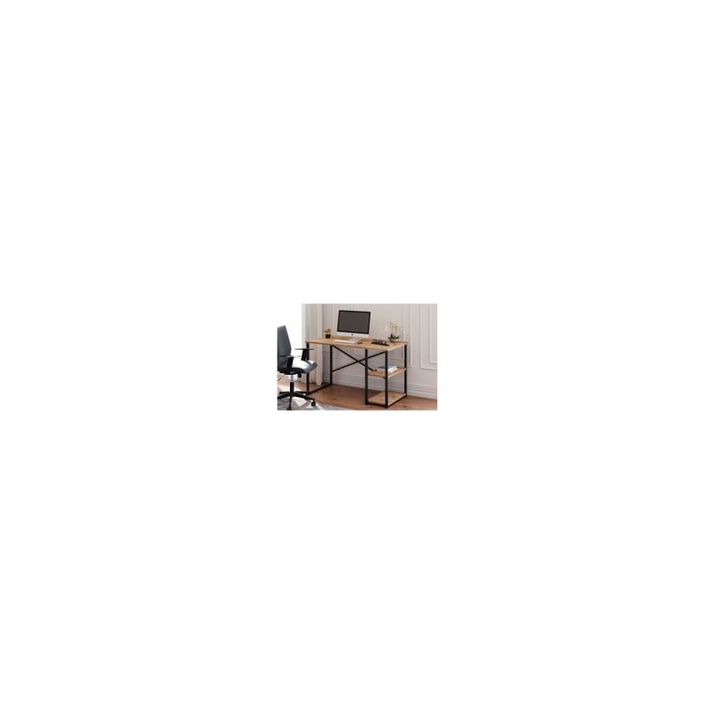 Ceramical MSR Raflı Çalışma Masası – 60x120cm – Ceviz