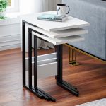 Ceramical ZG3 Metal Ayaklı 3’lü Zigon Sehpa – Beyaz