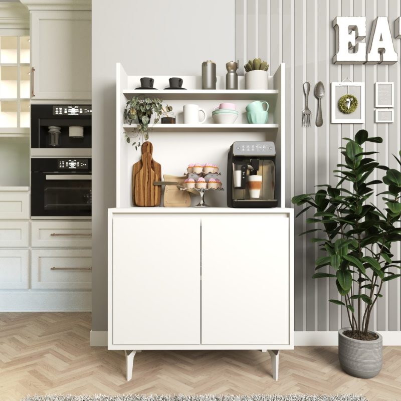 Cool Home Salt Kahve Köşesi , Raflı Çok Amaçlı Dolap Beyaz