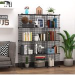 Decorelax 12 Bölmeli Tel Küp Çok Amaçlı Organizer Raf Siyah 33CM Mutfak, Oyuncak, Kiler, Depolama Rafı