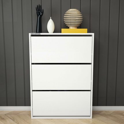 Decorfers Belen 3 Kapaklı 6 Bölmeli Düşer Kapaklı Ayakkabılık