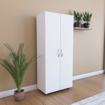 Dienni Darıca 4 Raflı Çok Amaçlı Dolap Çok Amaçlı Mutfak Dolabı Banyo Dolabı Beyaz 140x60x32