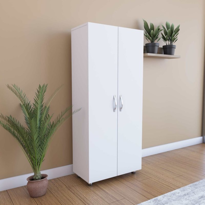 Dienni Darıca 4 Raflı Çok Amaçlı Dolap Çok Amaçlı Mutfak Dolabı Banyo Dolabı Beyaz 140x60x32