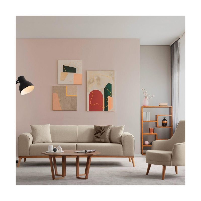 Edsy Home Rebull 3+1 Koltuk Takımı Sütlü Kahve