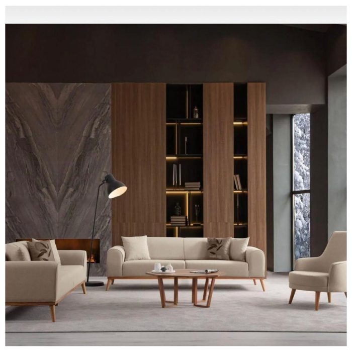 Edsy Home Rebull 3+3+1+1 Koltuk Takımı Sütlü Kahve