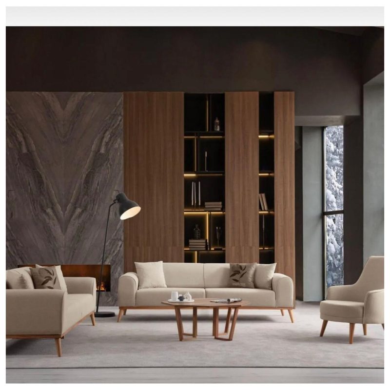 Edsy Home Rebull 3+3+1+1 Koltuk Takımı Sütlü Kahve