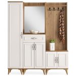 Erezoğulları Mobilya Irmak Portmanto Çift Askılık Ayakkabılık Aynalı 160X37X195