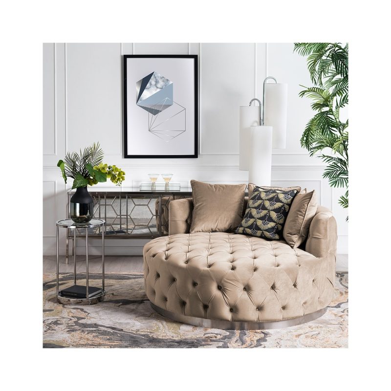 Eriza Home Giza Chester Berjer (Krem-03, Krom) Babyface Kumaş