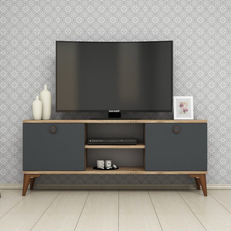 FERNISO 120CM Çam Füme Tv Sehpası