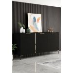 Givayo Mobilya Viktorias Konsol 180  cm  Siyah Altın
