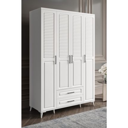 GuneyStore Mdf Sanat 4 Kapaklı Çekmeceli Gardırop