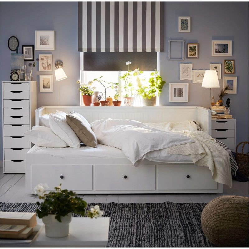 IKEA Hemnes 80X200 cm Açılabilir Divan ve Saklama Alanı, Beyaz, Divan, Bazalı, Çekyat Akdenizshop
