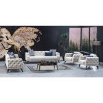 Ipek Mobilya Argos Koltuk Takımı 3 + 3 + 1 + 1  Krem