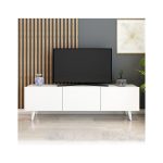 İzco Design Ice Tv Ünitesi 150 cm 3 Kapaklı Tv Sehpası Beyaz