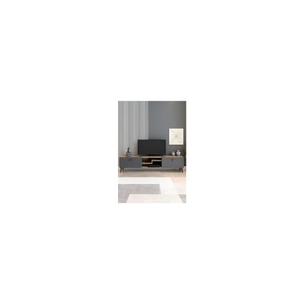 İzco Design Model Z Tv Ünitesi 150 cm Dekoratif Raflı Iki Kapaklı Tv Sehpası Çam Renk