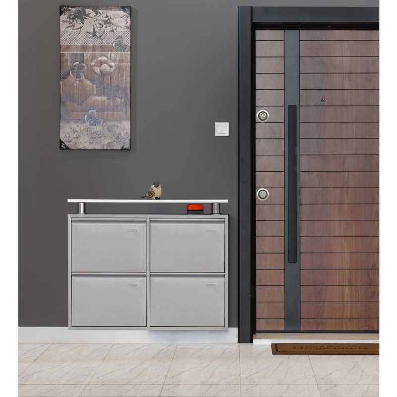 Kaser Gri 2+2 Metal Ayakkabılık