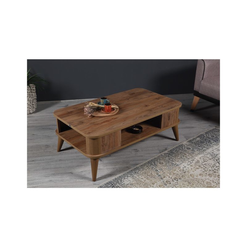 Kumsal Oval Kenar 100* 60 Orta Sehpa Ceviz