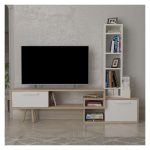 Lagomood Manzara Tv Ünitesi Tv Sehpası Beyaz –  Meşe