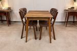MENDEL MASA VE RİVONE SANDALYE TAKIMI, BAROK CEVİZ, 70X70