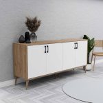 MEZZA 1676 HERA 180 CM (AHŞAP AYAKLI) MODERN KONSOL SEPET-BEYAZ