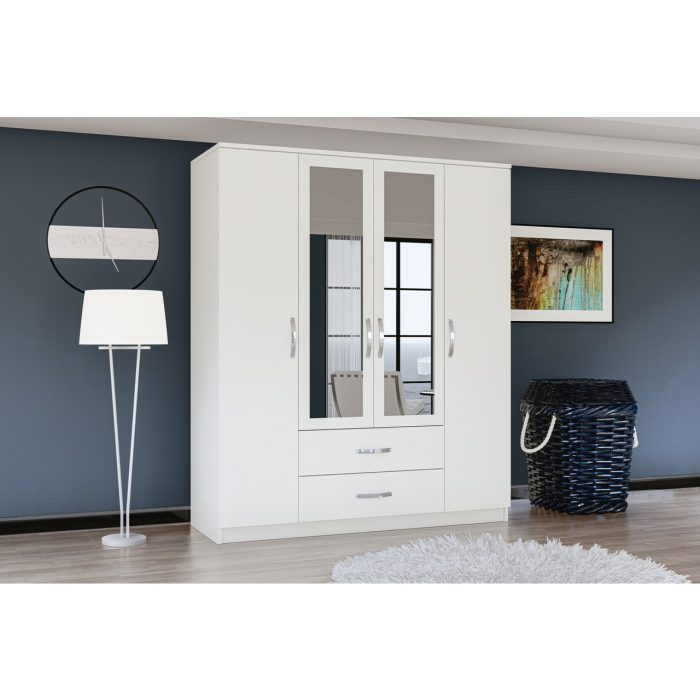Metalia Gm 035 Esil 4 Kapılı 2 Çekmeceli Aynalı Gardrop
